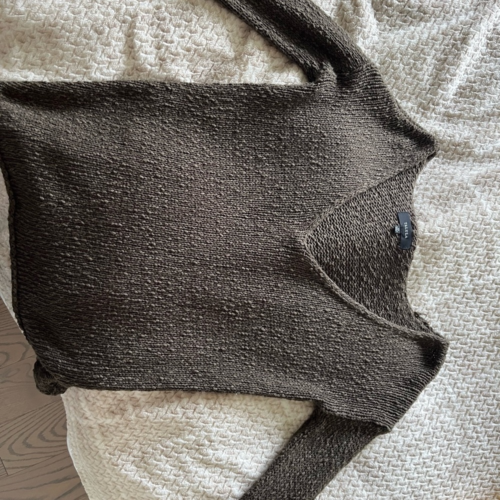 Talula Green V-Neck Sweater Cozy Knit